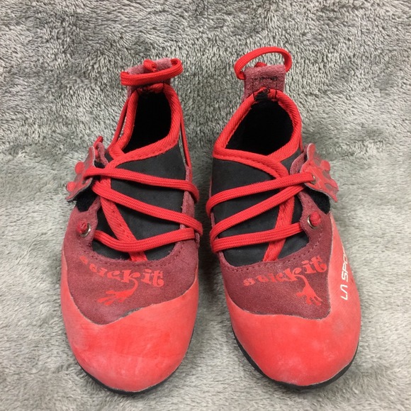 La Sportiva Stick It Kids Climbing Shoes Red Youth Size US 8-9 / EUR 26-27 - Picture 2 of 7